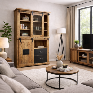 Vitrína Rustik II - masiv  / 191 x 95 x 45 cm