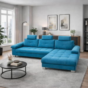 Luxusní tyrkysová sedací souprava LENY, 295 × 225 cm