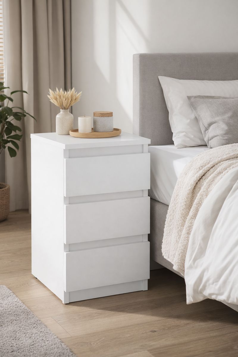 Noční stolek ELLA bílá š/v/hl : 30/55/31 cm - Obrázek 4